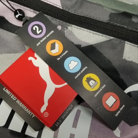 Puma Pink Camo 18.5" Backpack - Picture 7 of 7